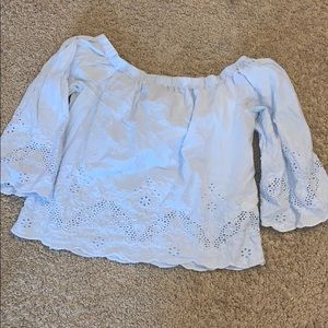 Forever 21 light blue top off the shoulder